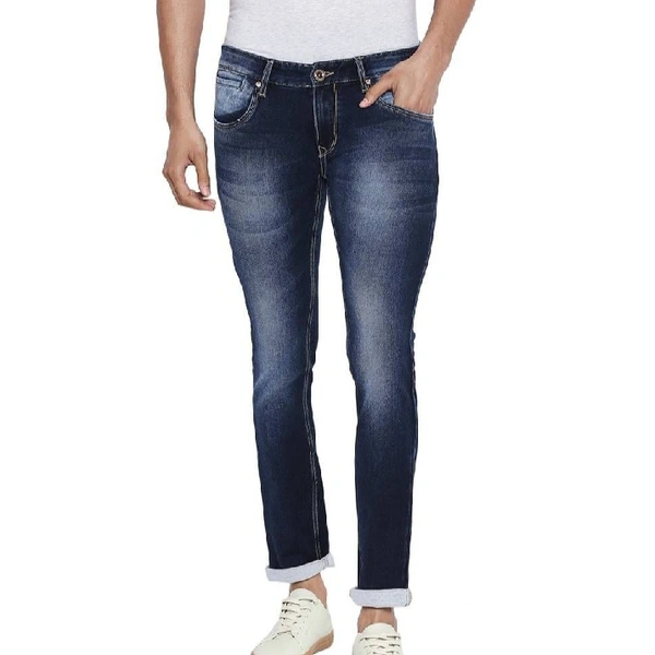 Blue Indigo Stretch Slim Fit Jeans For Men - 36
