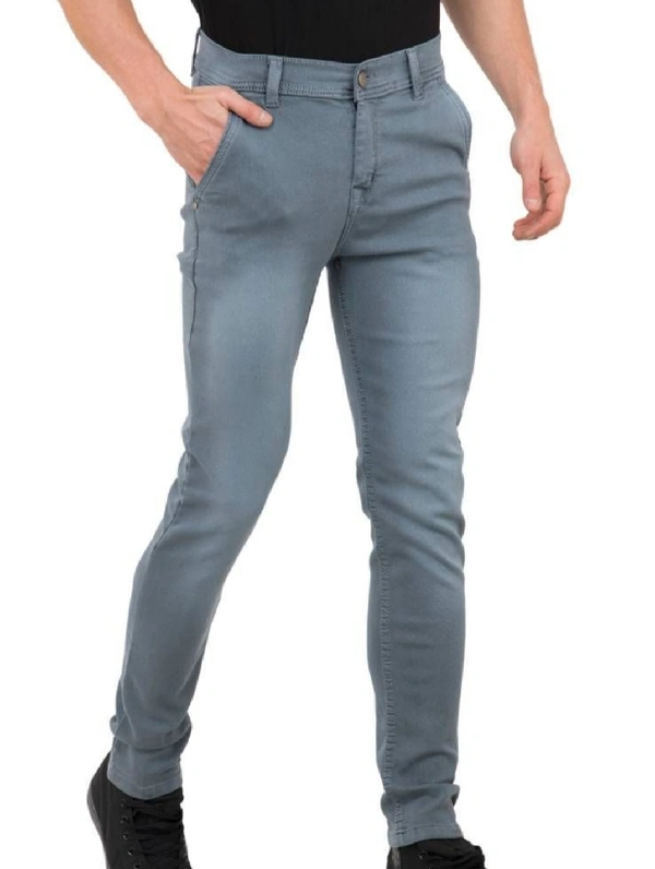 Elegant Grey Denim Slim Fit Men's Jean - 32