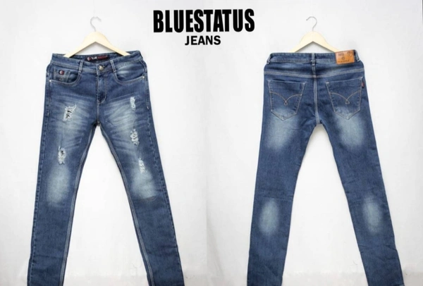 Stylish Denim Blue High-Rise Jeans Regular Fit Jeans For Men - 34