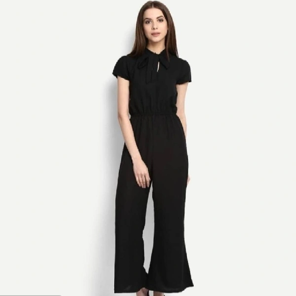 Stylish Crepe Solid Basic Jumpsuit For Women - L