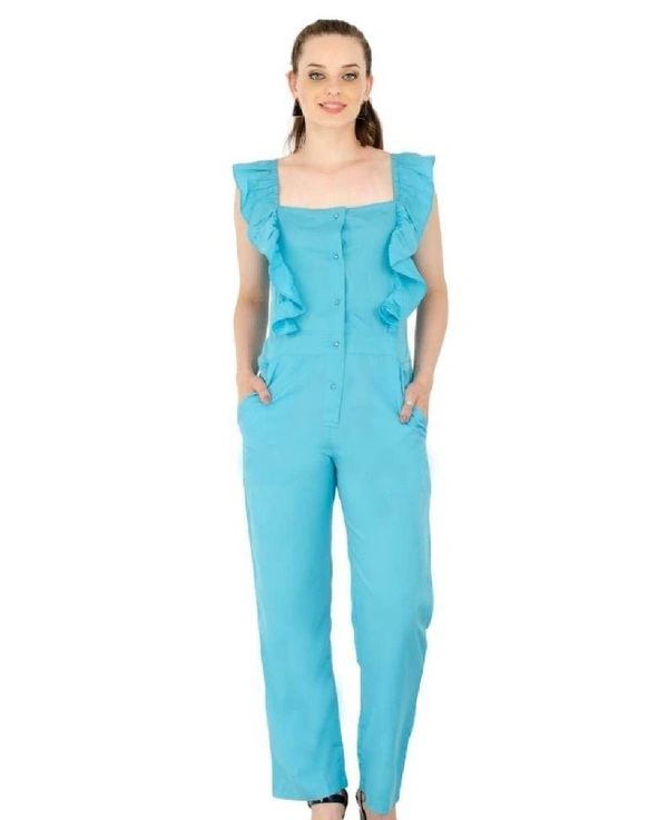 CREPE RUFFLED JUMPSUITS - L