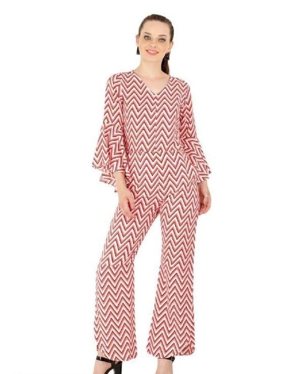 CREPE RUFFLED JUMPSUITS - M