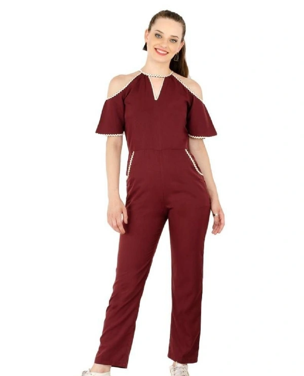 CREPE RUFFLED JUMPSUITS - XS