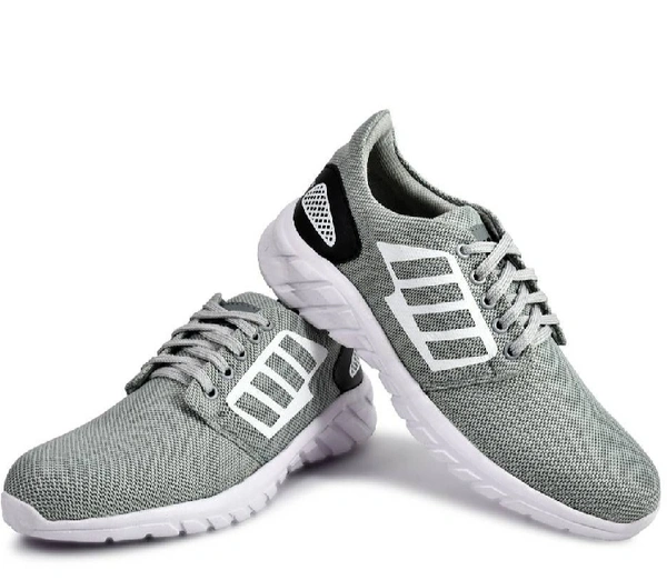 Trendy Black Mesh Self Design Trekking Shoes For Men - 6