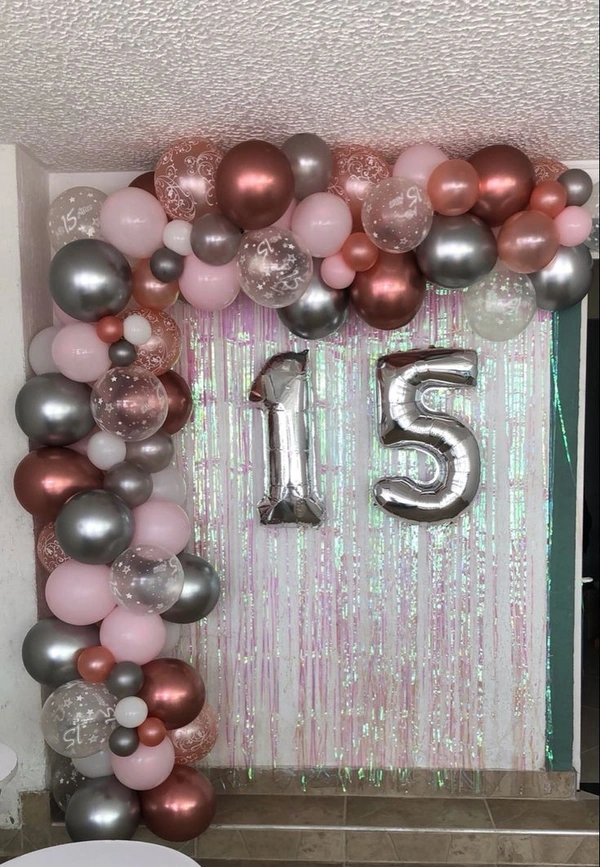 Color Blonde Balloon Decor  - Blossom Pink White Silver