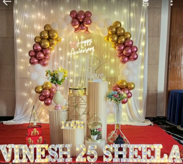 Circular Balloon Decor Curtain Backwall  - Color Variants Available