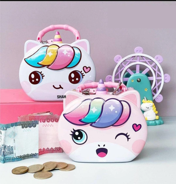 Unicorn Metal Money Bank with locker 
