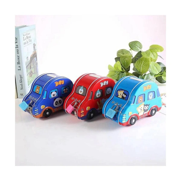 Car Metal Money Bank with Locker