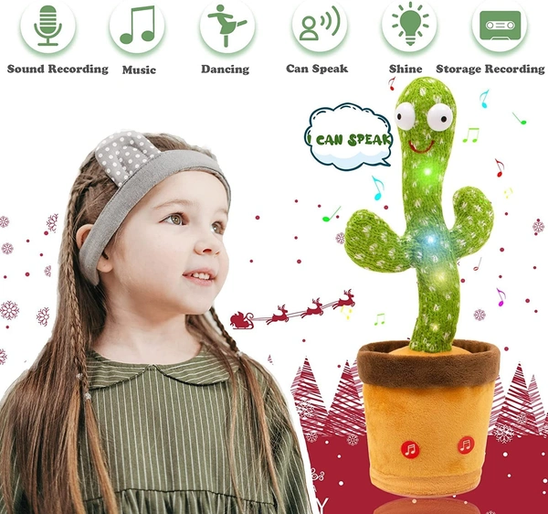 Dancing Cactus Toy with USB cable chargeable