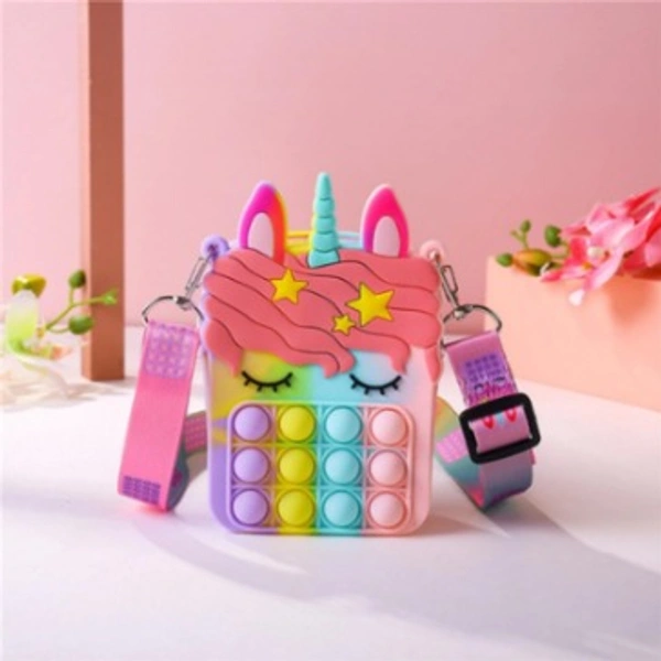 Unicorn Pop it Fidget sling bags for kids