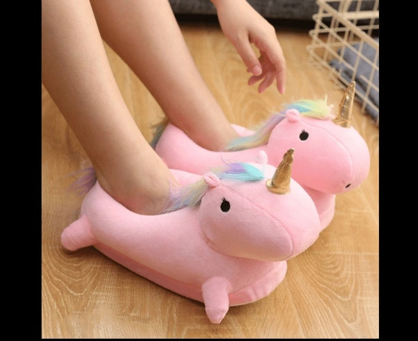 Unicorn Plush shoes, slippers for home use 