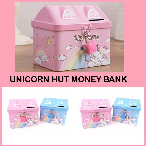 Hut Metal Money Bank with locker