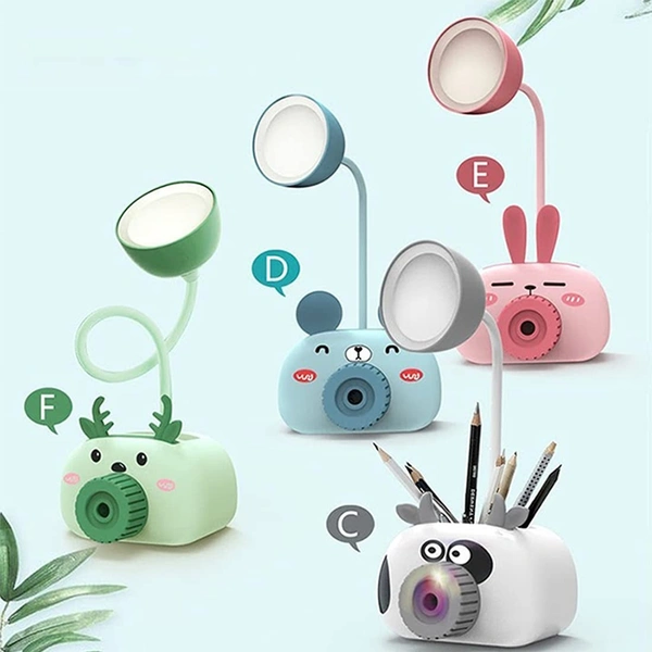 Camera Shape Table lamp with Pencil Stand,  Sharpener  Chargeable with USB cable