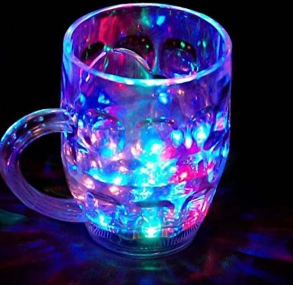 LED 7 color changing Light Cup Rainbow Disco Glass 