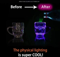 LED 7 color changing Light Cup Rainbow Disco Glass 