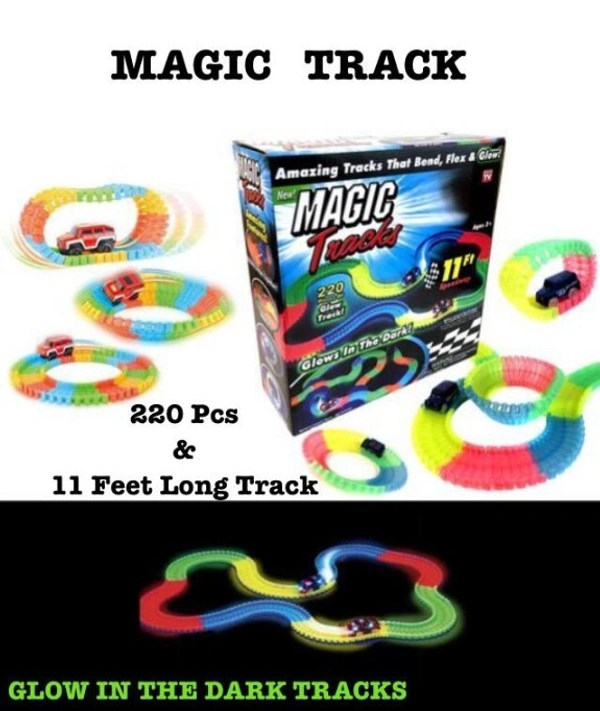 Magic Track Glow LED Car Play set 11 feet long