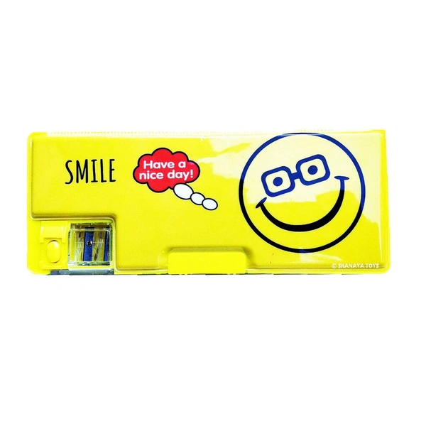Double side Pencil Box with attached sharpener