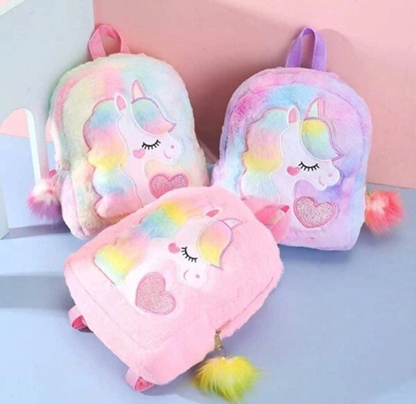 Unicorn Fur Back Bag Cross side Bag and Travel Bag for Kids