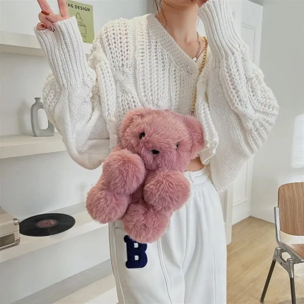 Teddy Soft fluffy Sling cross body Bags