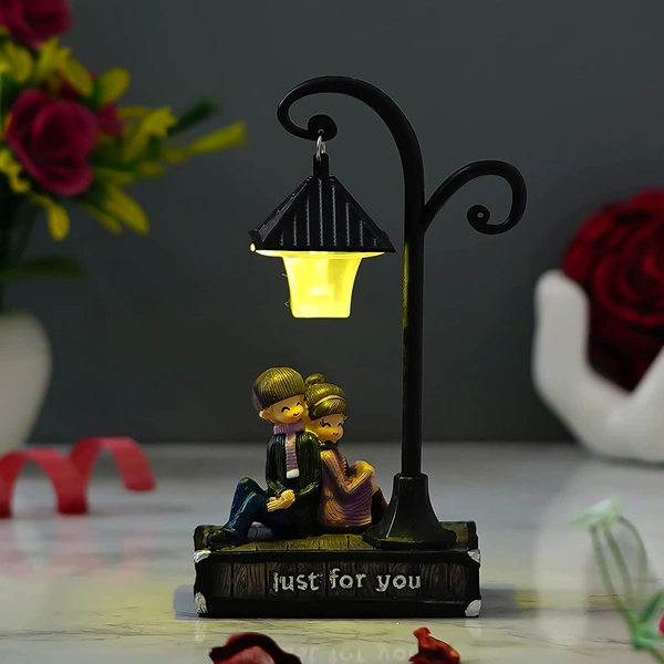  Cute Valentines Love Couple Statue with Light Showpiece  2 colors light