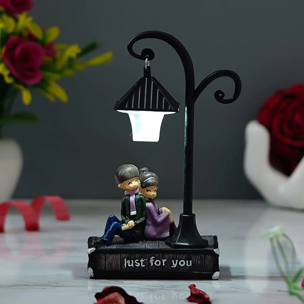  Cute Valentines Love Couple Statue with Light Showpiece  2 colors light