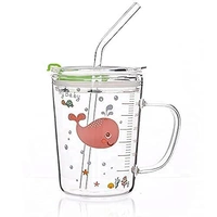 Juice Cups for Kids Glass with Straw 