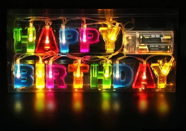 Happy Birthday LED Light Letters Battery operated