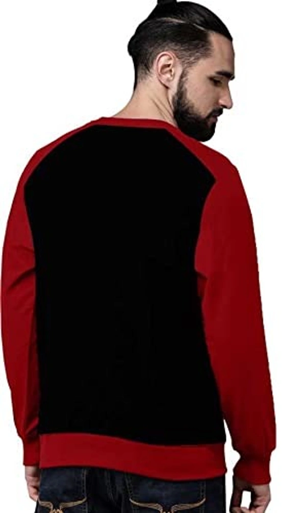 Veirdo Cotton Fleece Regular Fit Sweatshirt for Men - S, Red Berry