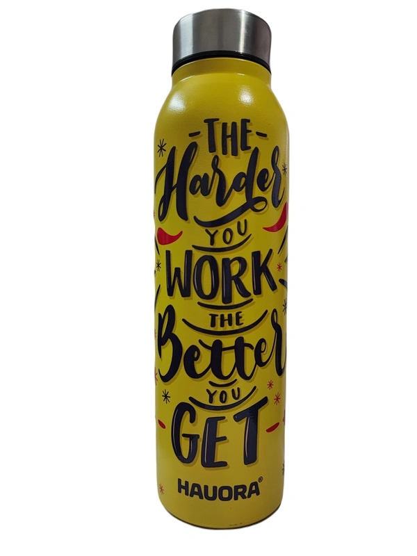 950ml Hard Work Printed SS Bottle (Y) (SS304 Grade) - 