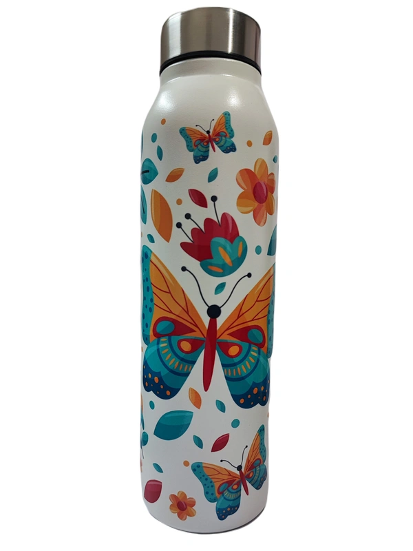 950ml Butterfly Printed SS Bottle (SS304 Grade) - 
