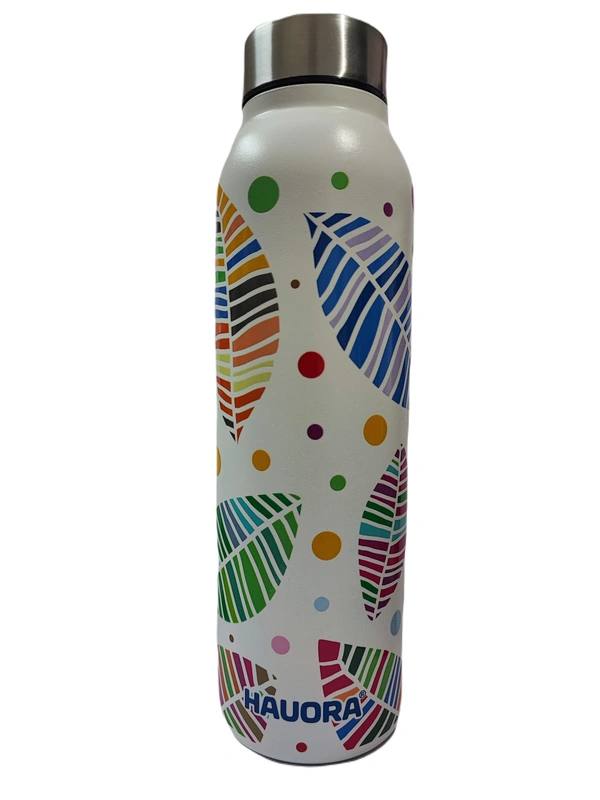 950ml Leaf Dot Printed SS Bottle (W) (SS304 Grade) - 
