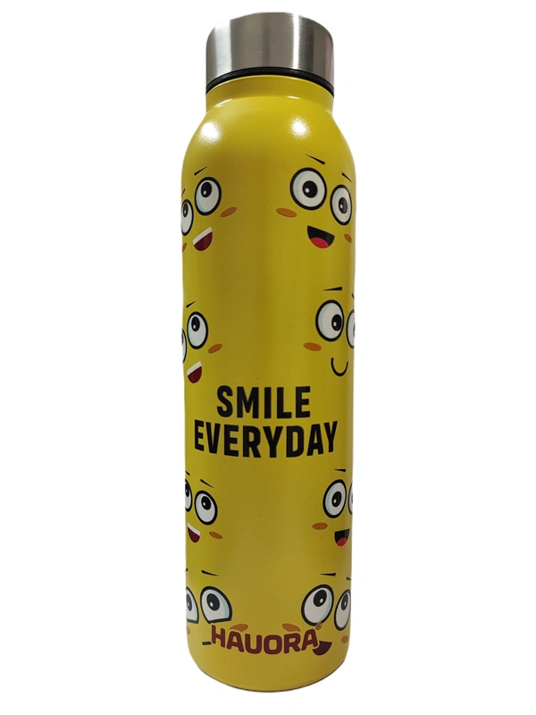 950ml Smile Everyday Printed SS Bottle (Y) (SS304 Grade) - 