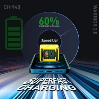 UBON CH-940 Warrior 2.0 65W Dual Port Fast Charger  - Yellow