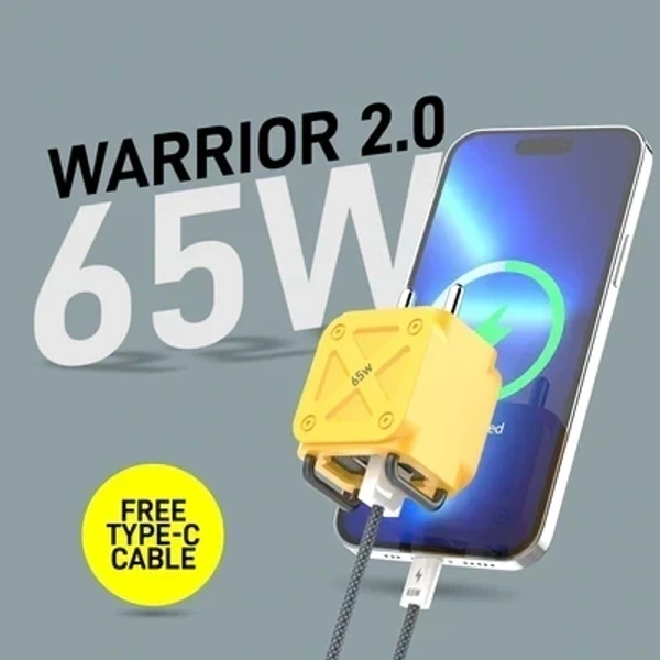 UBON CH-940 Warrior 2.0 65W Dual Port Fast Charger  - Yellow