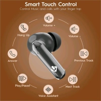 U&i Vibes Series 50 Hours Music Time | Quad Mic ENC & 40ms Low Latency - Black