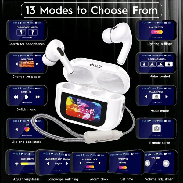 U&i Century Series 100 Hour Music Time True Wireless Earbuds | ANC & Game Mode - White