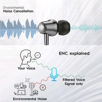 U&i Crisp Series 50 Hours Music Time Bluetooth Neckband | 60MS Low Latency & Vibration Alert - Black