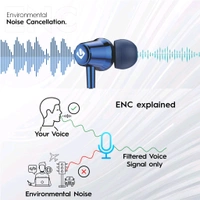 U&i Crisp Series 50 Hours Music Time Bluetooth Neckband | 60MS Low Latency & Vibration Alert - Blue