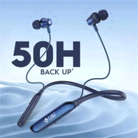 U&i Crisp Series 50 Hours Music Time Bluetooth Neckband | 60MS Low Latency & Vibration Alert - Blue