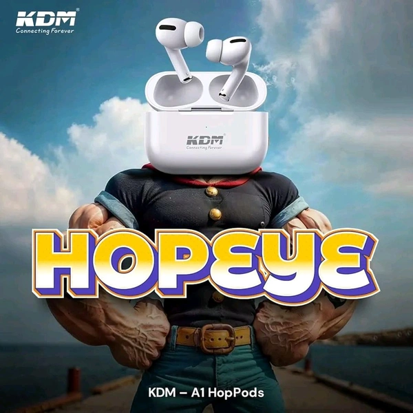 KDM – A1 HOPPODS TWS, Wireless Earbuds, V5.4 BT, ENC Function, Upto 36 Hours, White - White