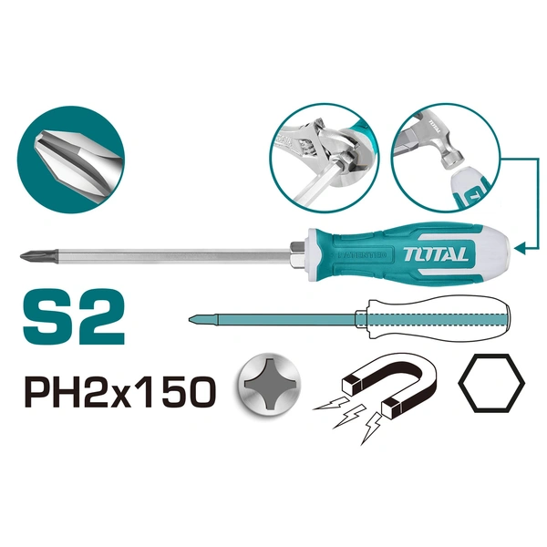 TOTAL Phillips Go-Through Screwdriver THGSPH21506