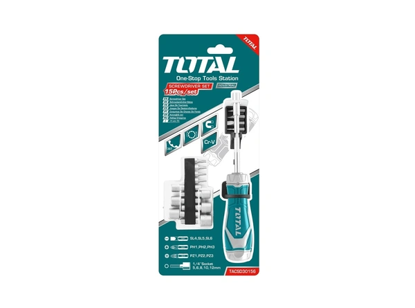 TOTAL 15 IN 1 Ratchet screwdriver set TACSD30156
