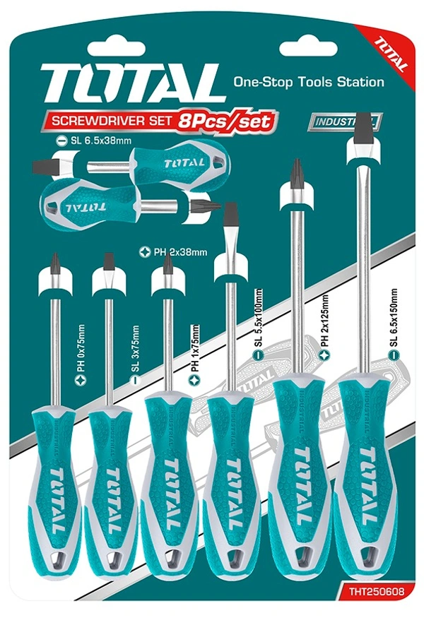 TOTAL 8 Pcs screwdriver set THT250608