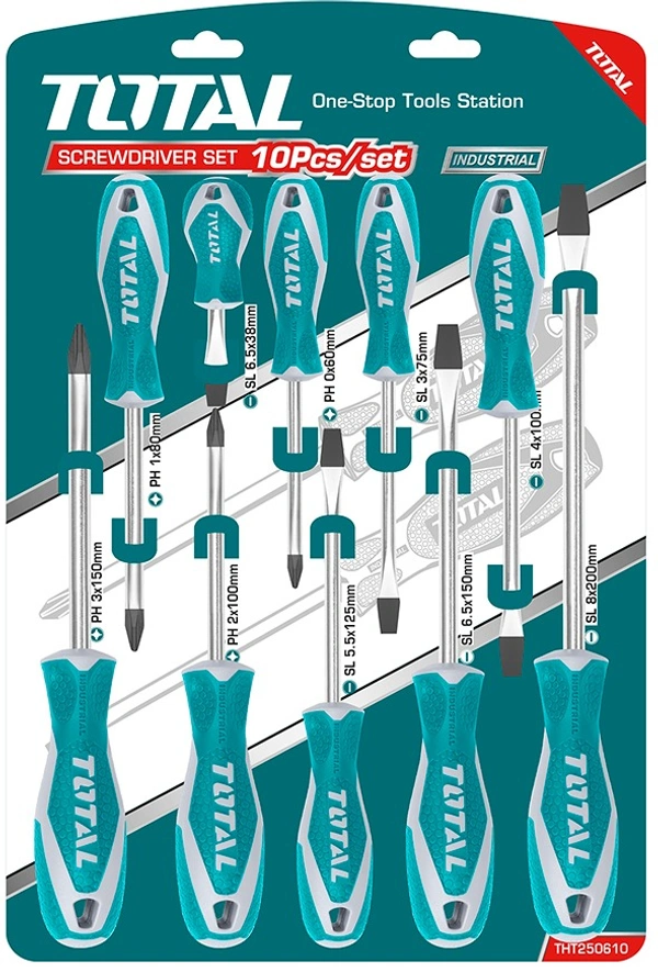 TOTAL 10 Pcs screwdriver set THT250610