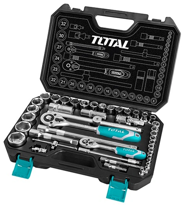 TOTAL 44PCS 1/4"+1/2" Socket set THT421441