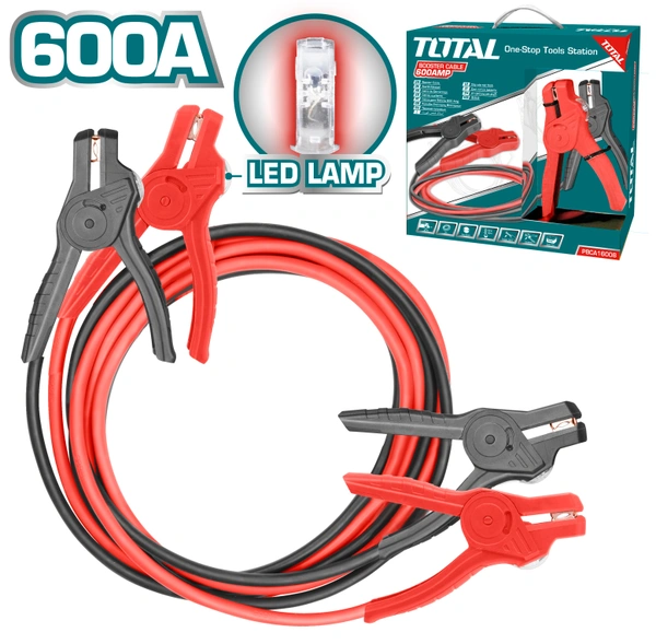 TOTAL Booster cable with lamp PBCA16008L