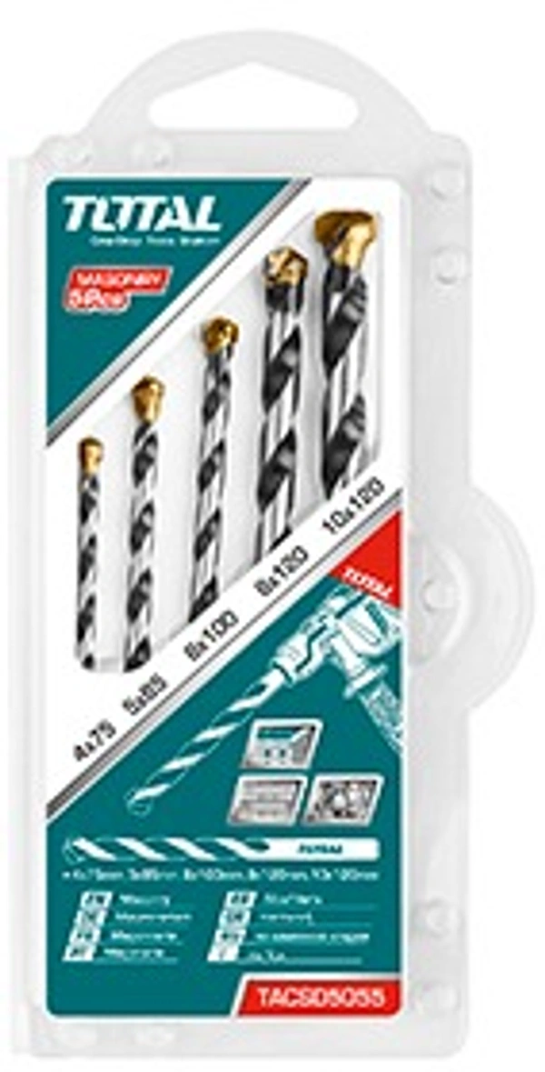 TOTAL 5PCS Masonry drill bits set TACSD5055