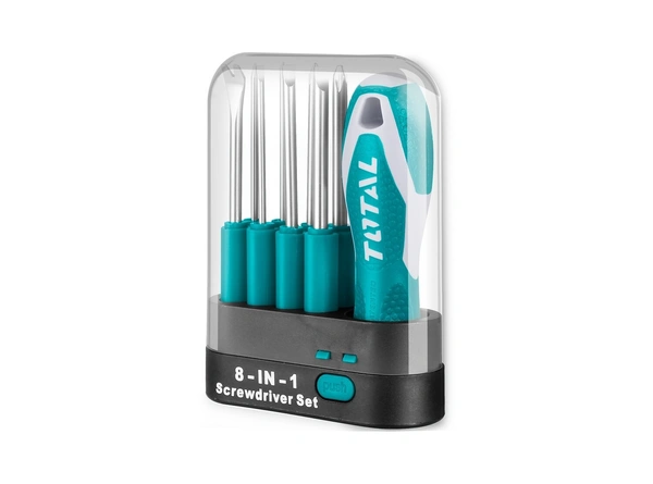 TOTAL 9 pcs Interchangeable screwdriver set THT250906
