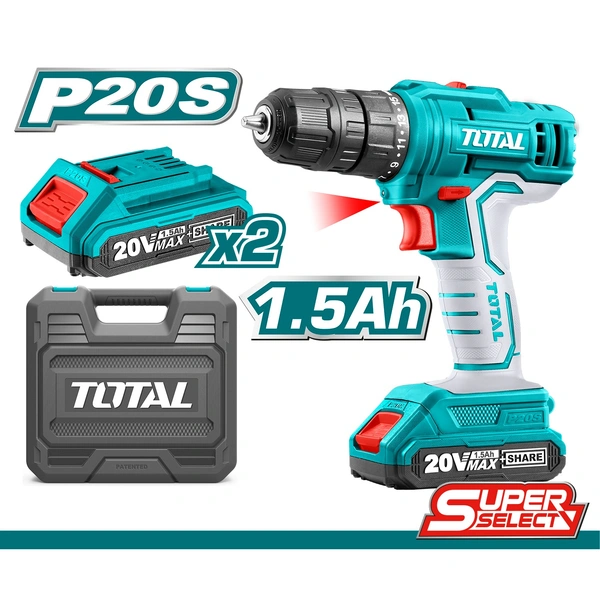 TOTAL Lithium-Ion cordless drill TDLI20012