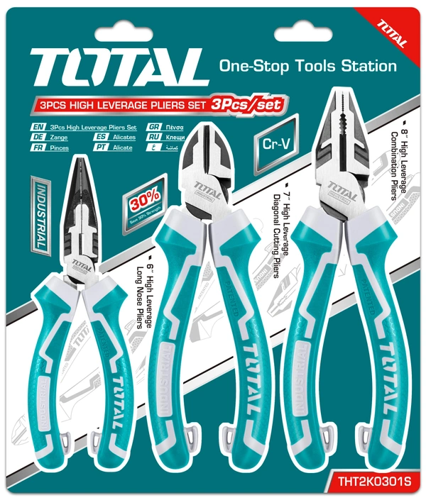 TOTAL 3pcs High leverage pliers THT2K0301S